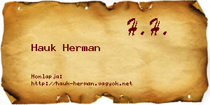 Hauk Herman névjegykártya